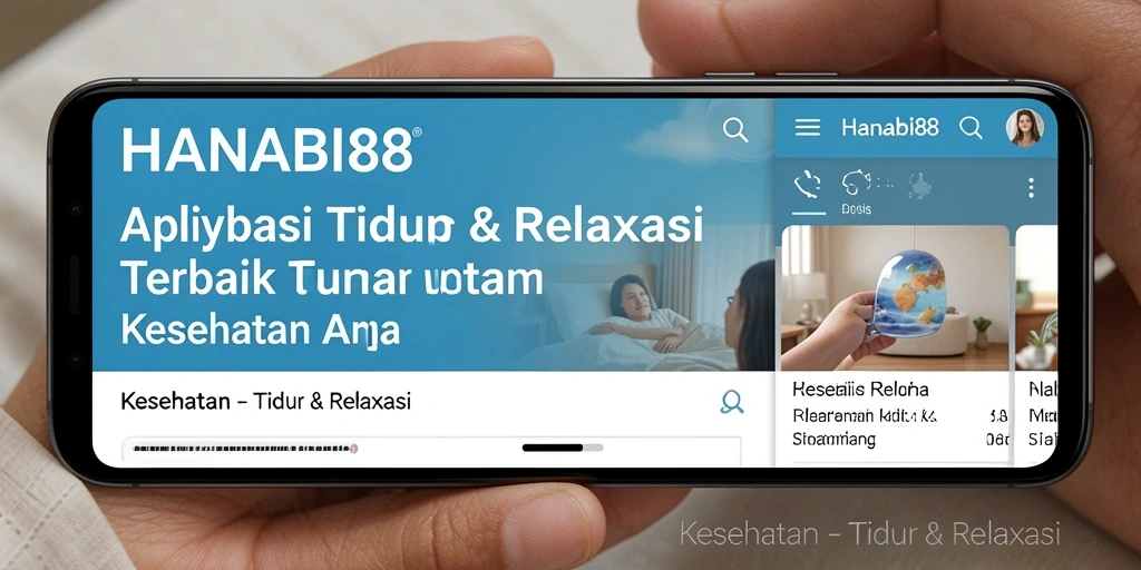 Antarmuka aplikasi HANABI88 dengan fitur Tidur & Relaksasi yang menenangkan.