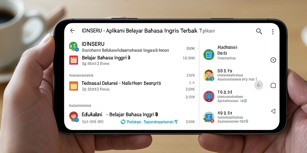 Tampilan antarmuka IDNSERU yang menarik untuk belajar Bahasa Inggris.