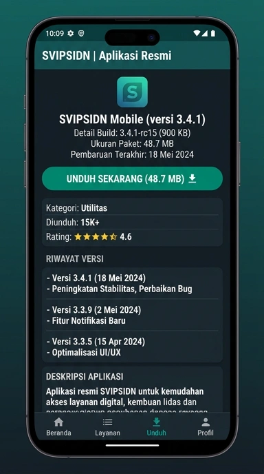Tampilan halaman APK svipsidn