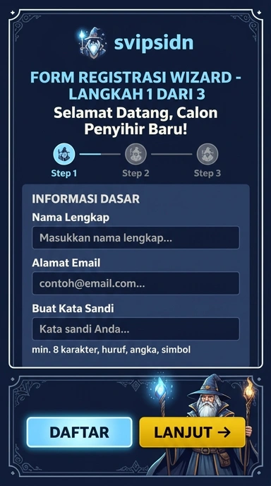 Tampilan halaman daftar svipsidn